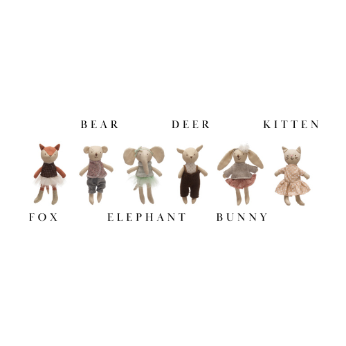 Linen Mini Animals in Clothes