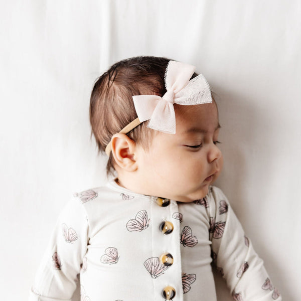 Tulle Bow - Blush Headband