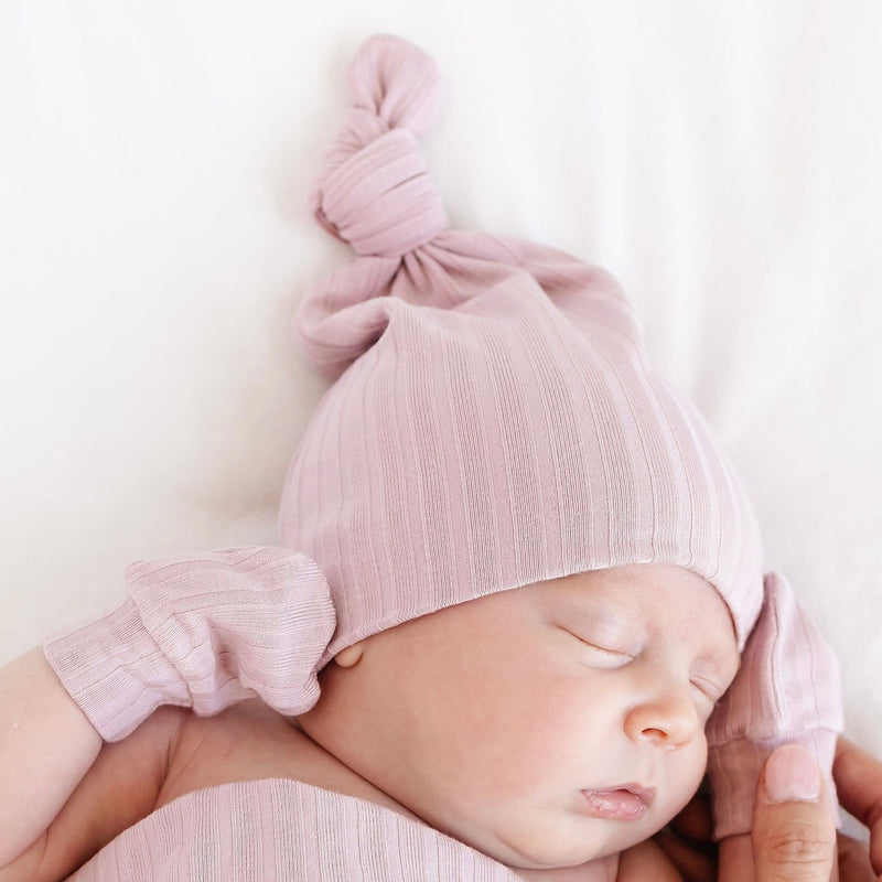 Tessa Ribbed Top Knot Hat