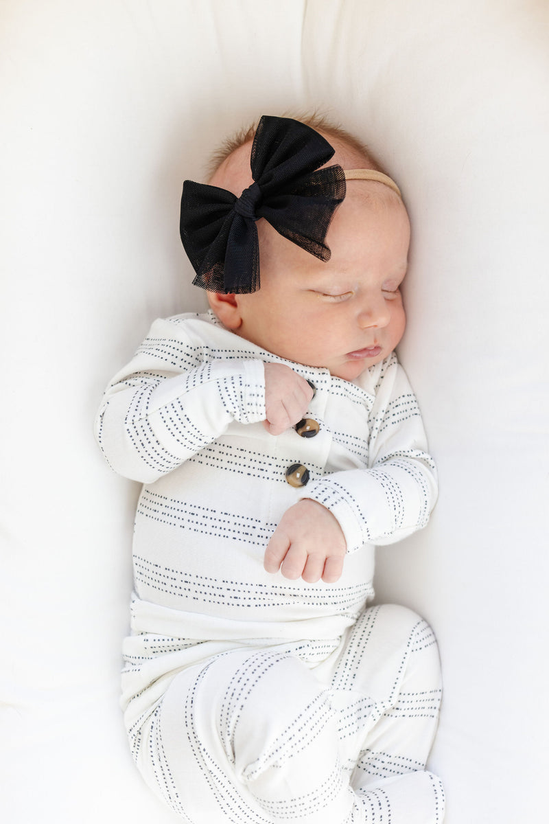 Tulle Bow - Black Headband