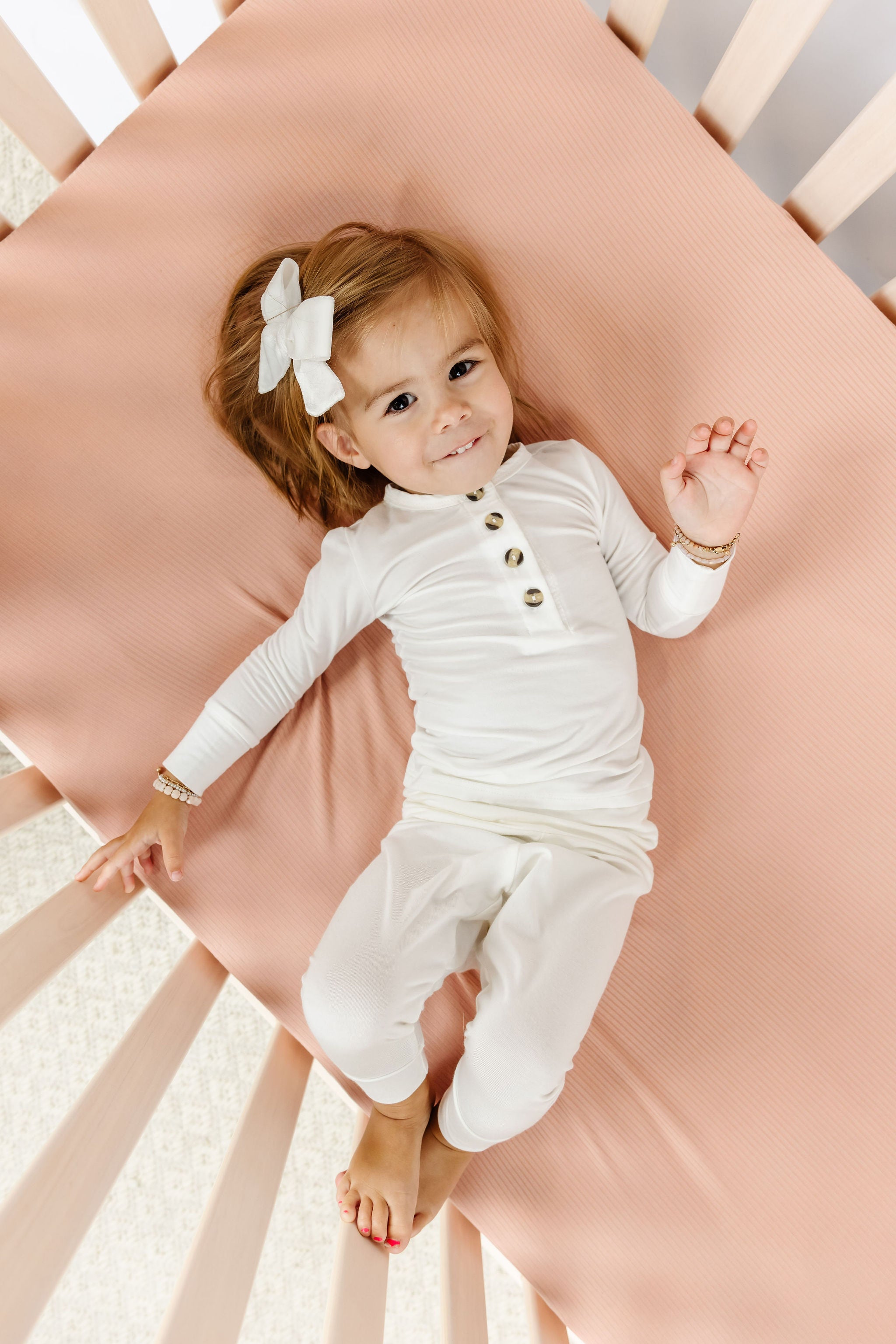 Audrey Ribbed Crib Sheet
