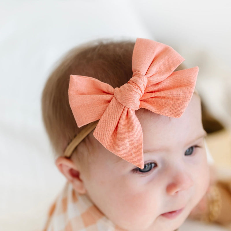 Linen Bow - Mango Headband