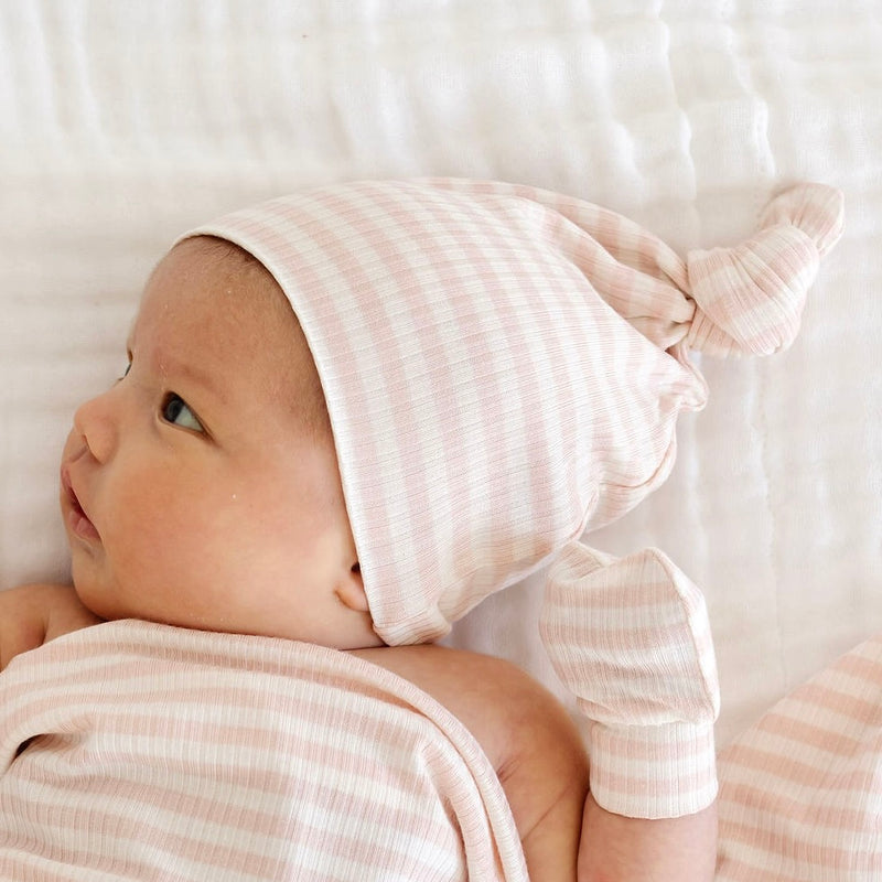 Harper Ribbed Top Knot Hat