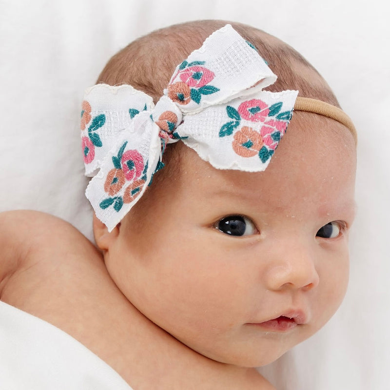 Lace Bow - Rose Floral