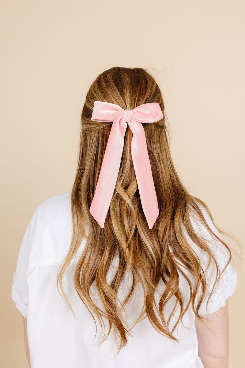 Velvet Sash - Petal Bow Clip