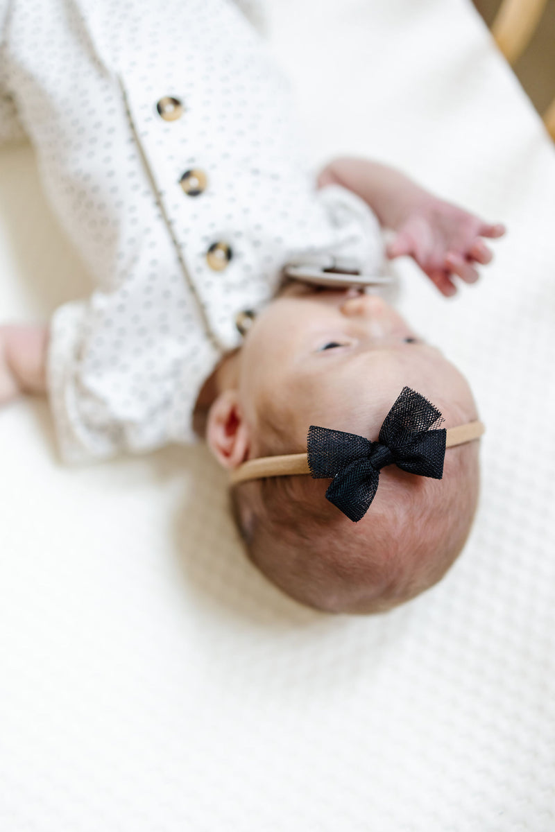 Tulle Bow - Black Headband