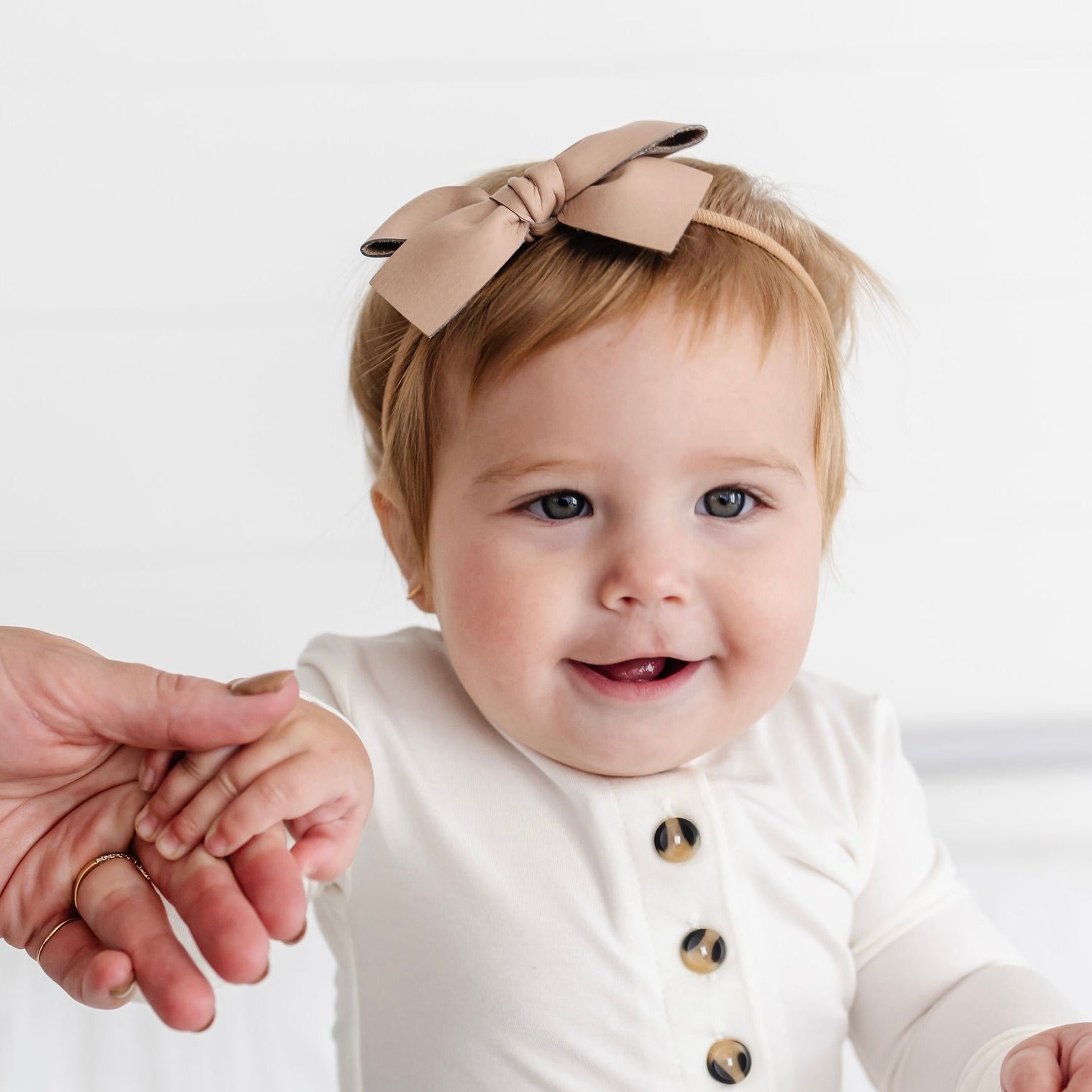 Leather - Primrose Bow Headband
