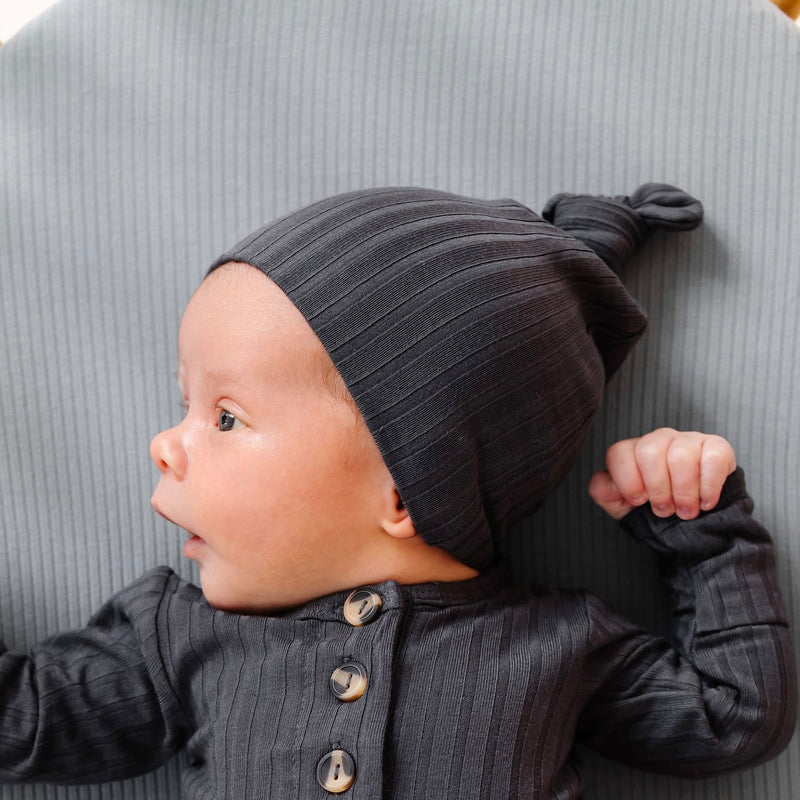 Hudson Ribbed Top Knot Hat