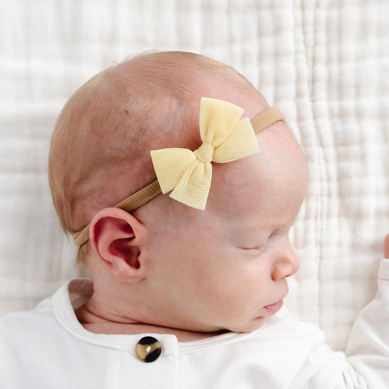 Tulle Bow - Lemon Headband