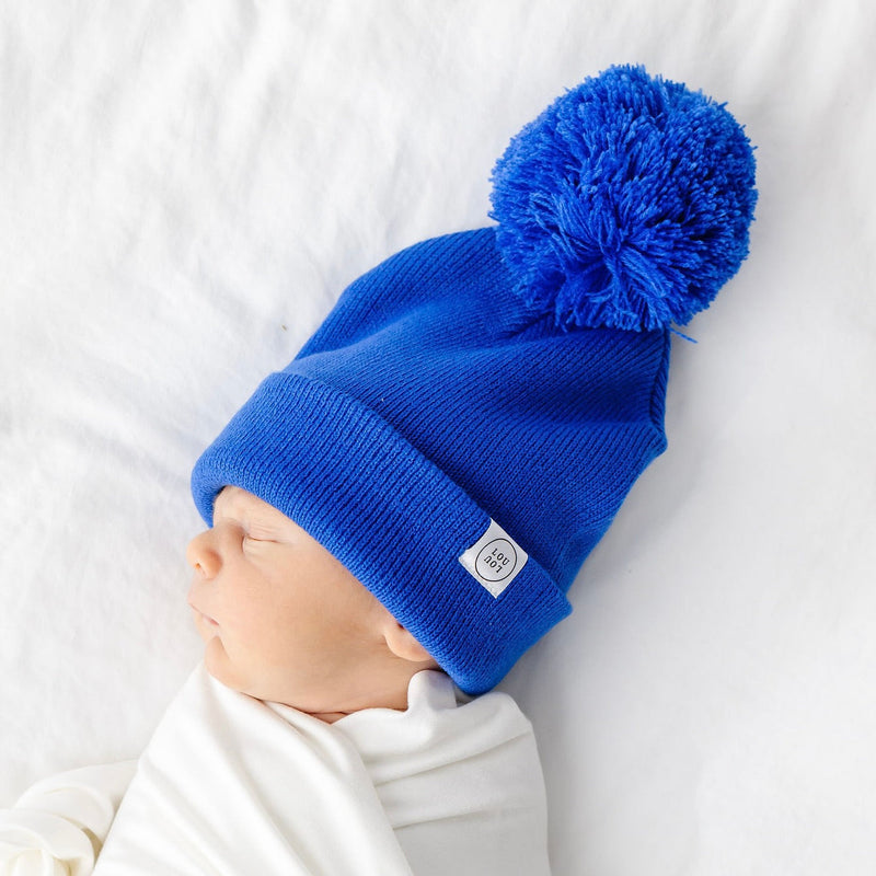 Beanie with Pom - Brick Red – Lou Lou & Company