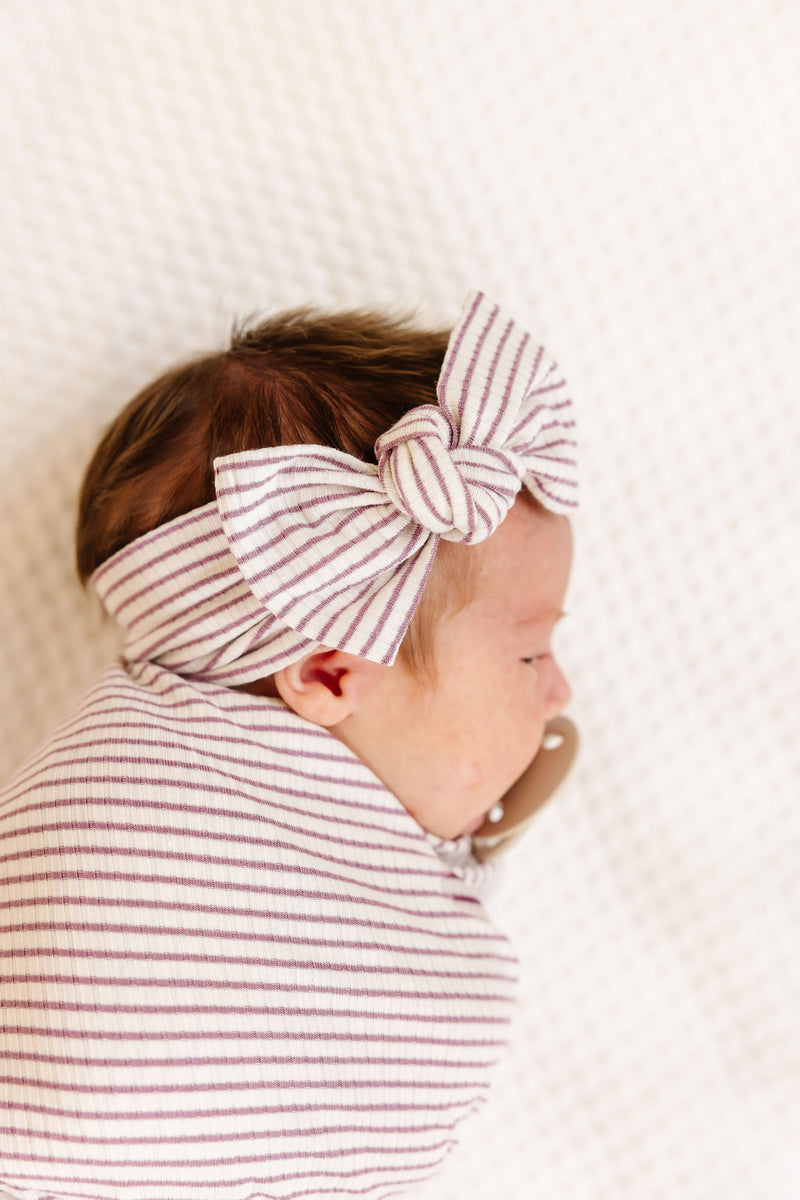 Vivian Ribbed Newborn Headband Bundle (Gown)
