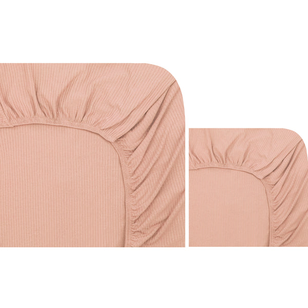 Audrey Ribbed Crib Sheet + Changing Pad Cover Pack