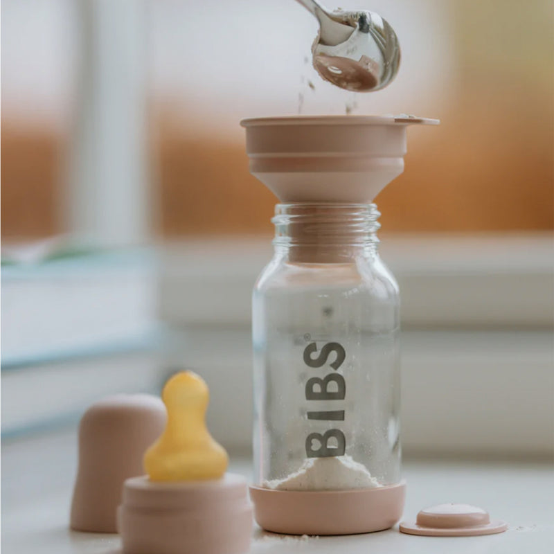 Bibs Baby Glass Bottle Complete Set: Baby Blue
