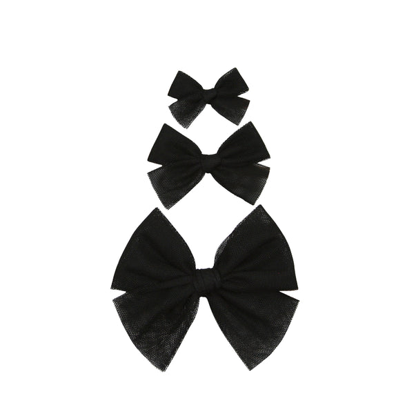 Tulle Bow - Black Clip