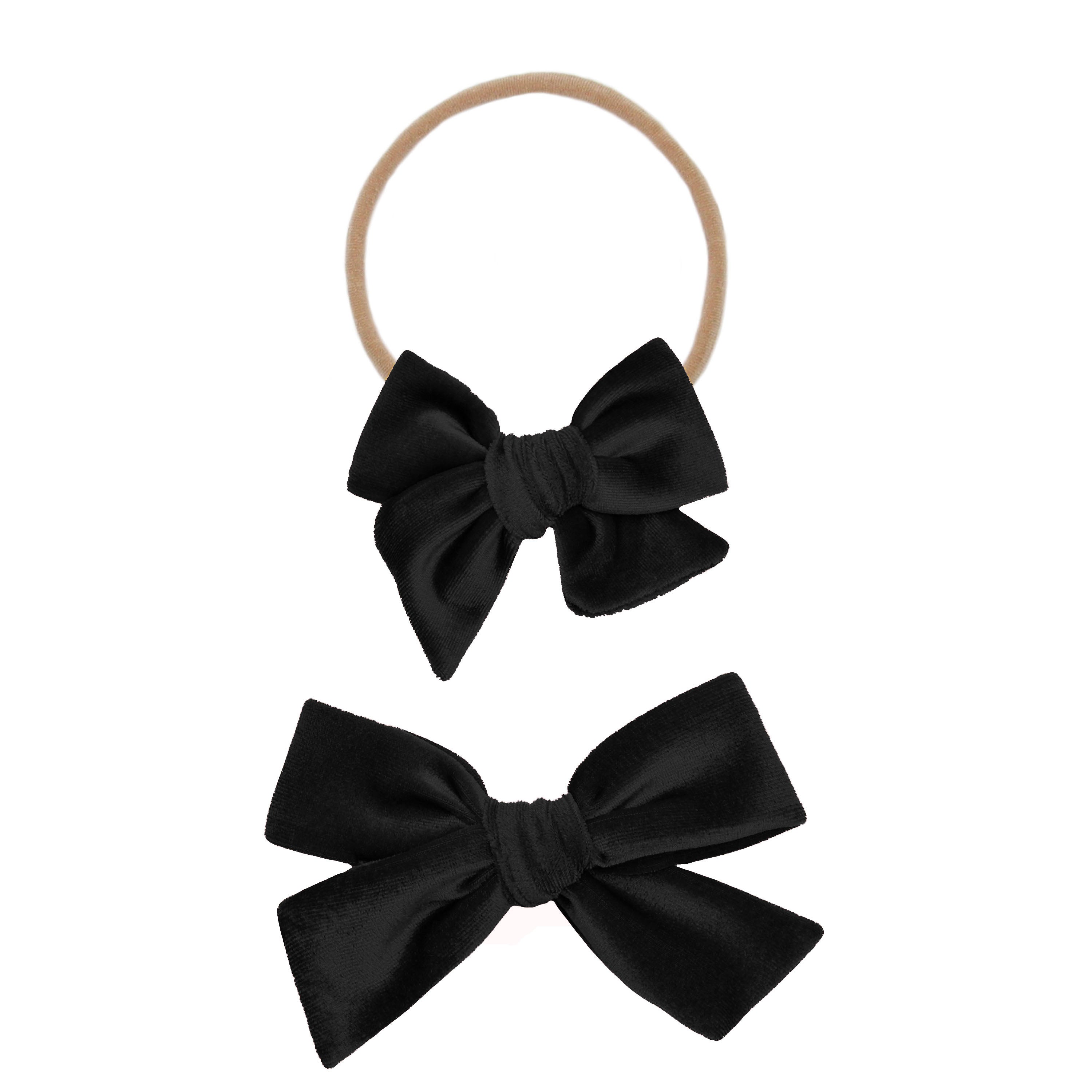 Velvet - Black Bow Headband