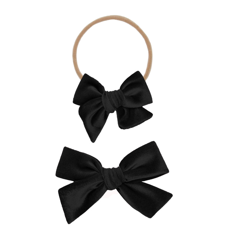 Velvet - Black Bow Headband