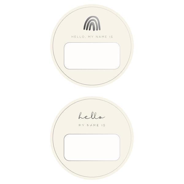Blank Name Tags - Charcoal Foil (2 pack)