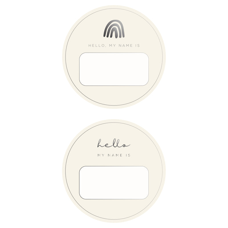 Blank Name Tags - Charcoal Foil (2 pack)