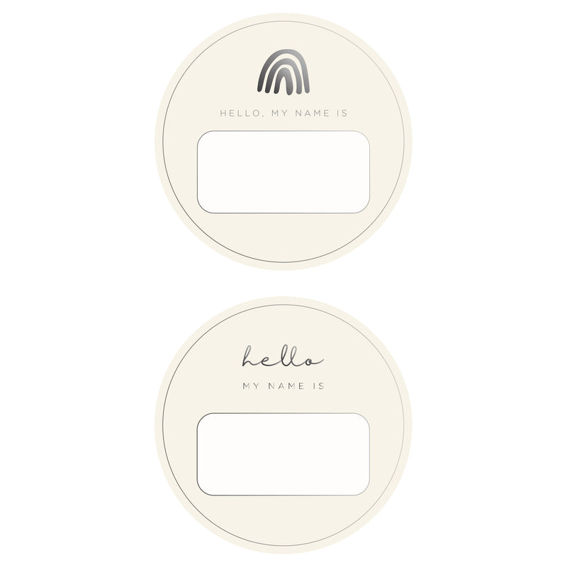 Blank Name Tags - Charcoal Foil (2 pack)