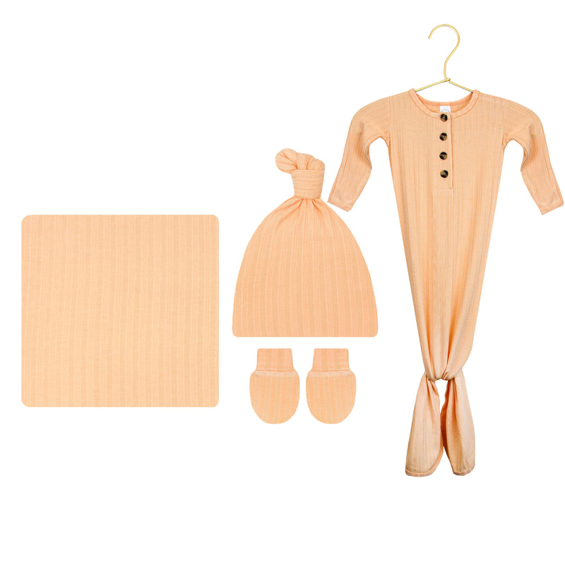 Emerson Ribbed Newborn Hat Bundle (Gown)