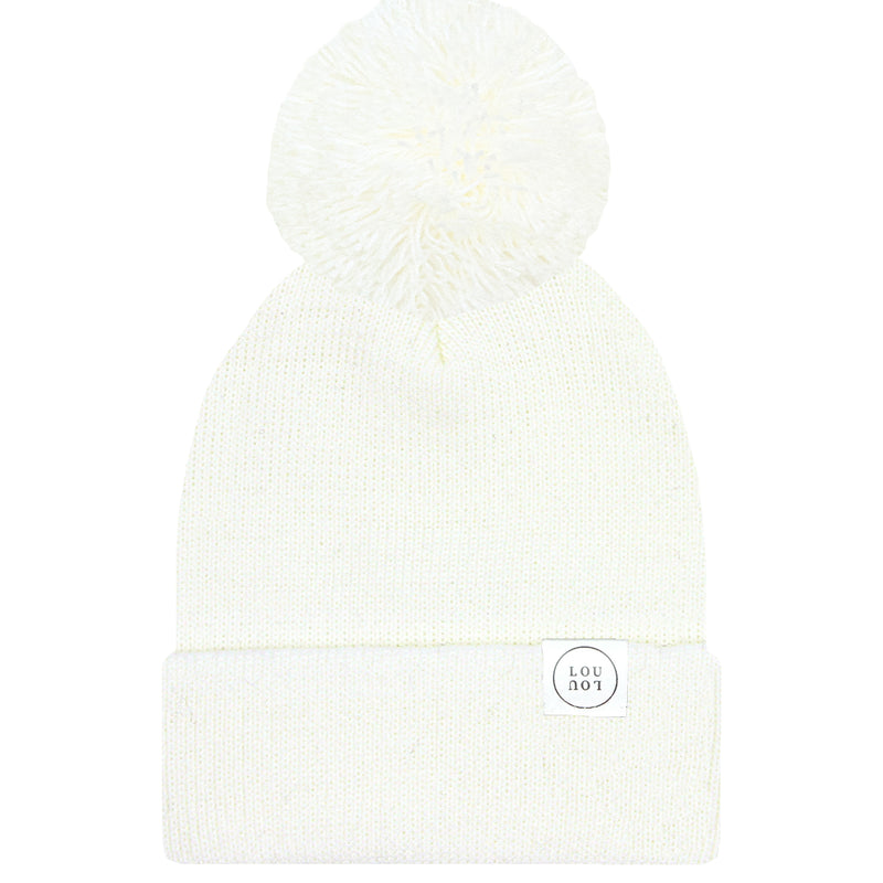 Beanie with Pom - Ivory