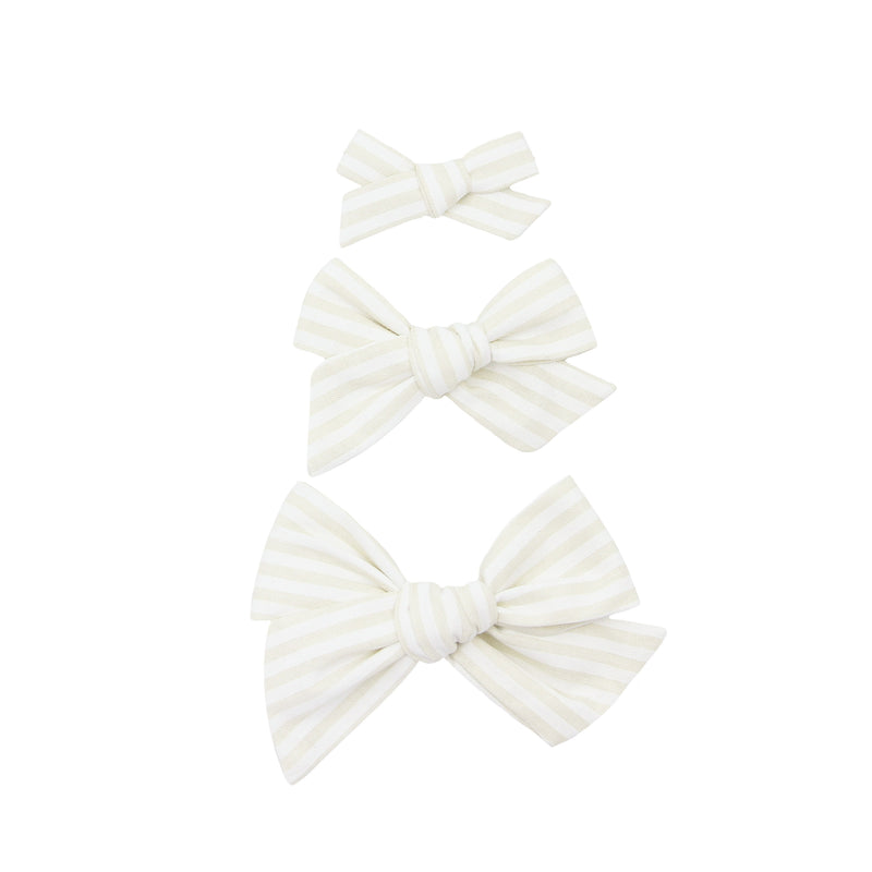 Cotton Bow - Ivory Stripe Clip