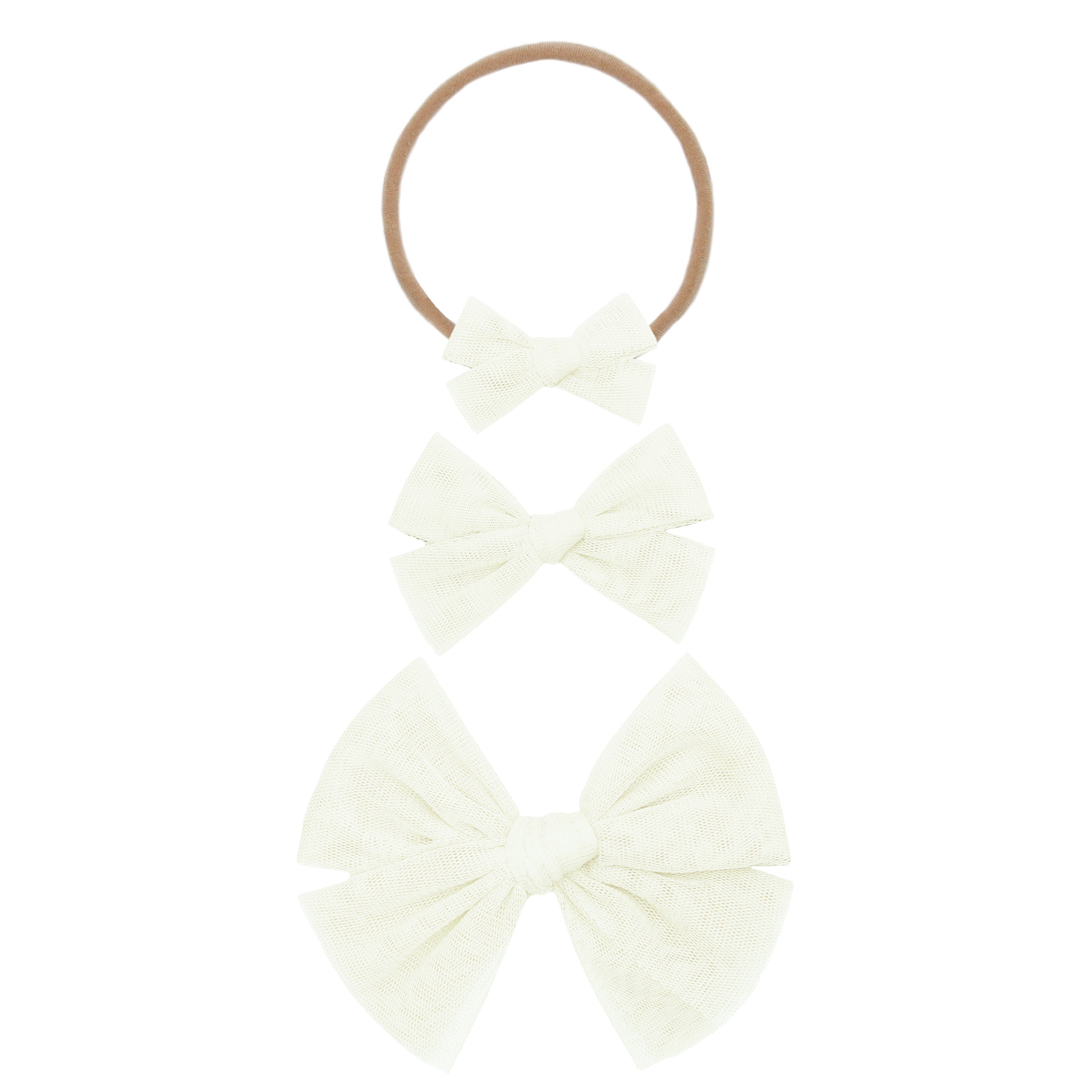 Pre-Order: Tulle Bow - Ivory Headband