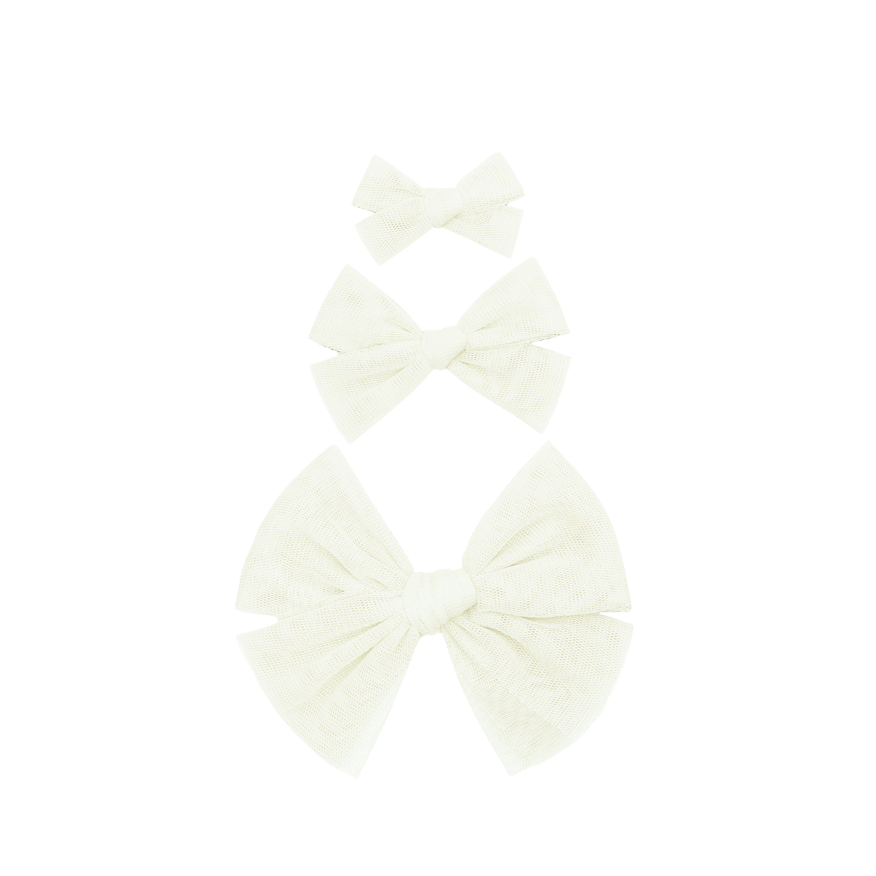 Pre-Order: Tulle Bow - Ivory Clip