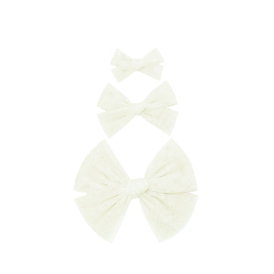 Pre-Order: Tulle Bow - Ivory Clip