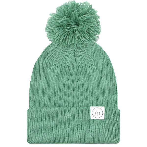 Beanie - Pom Pom in Green w/embroidered Dogs - Educational Outfitters -  Denver