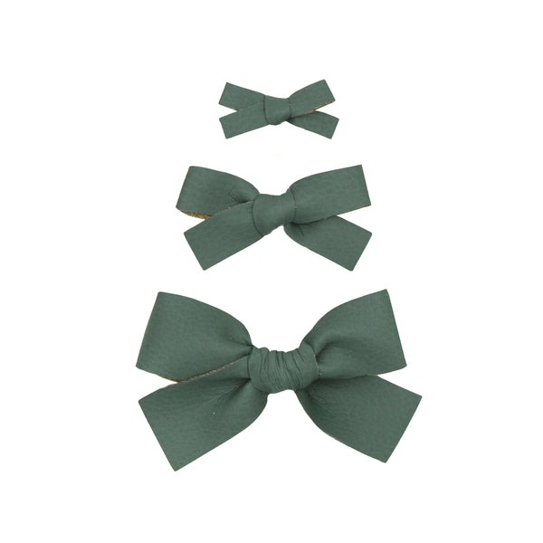 Leather - Jade Bow Clip