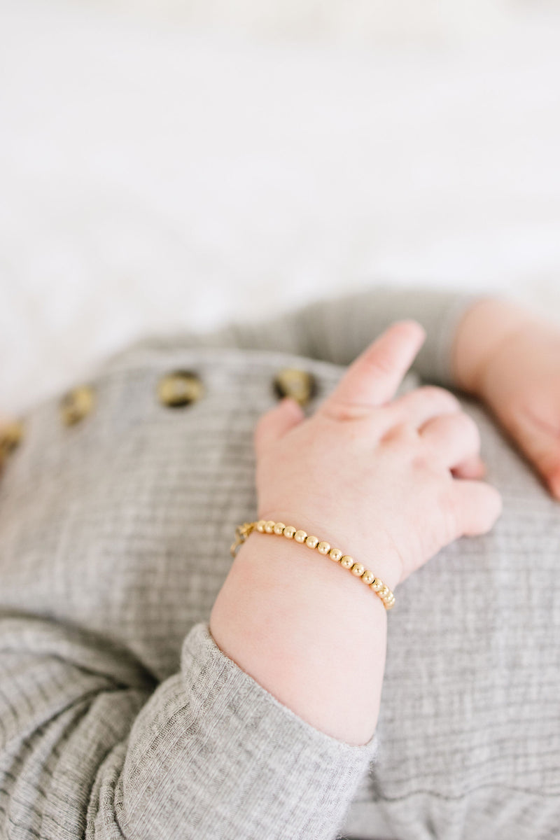 Kindness Baby Bracelet (3mm Beads) 6 Inches / Sterling Silver