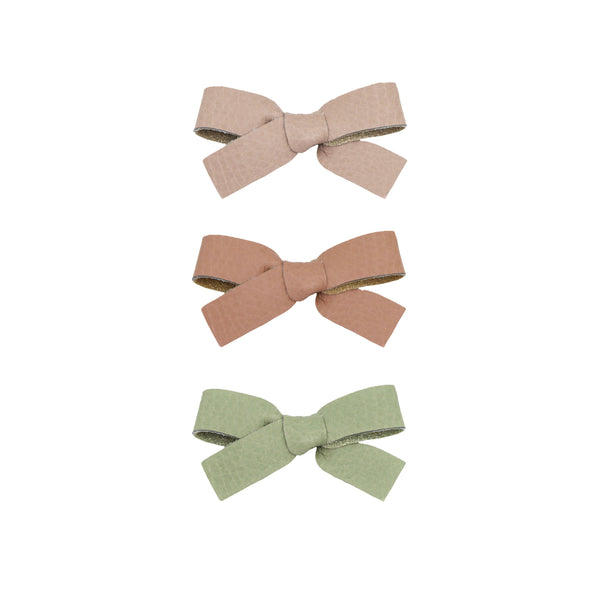 Leather 3 Pack - Sienna Bow Clips
