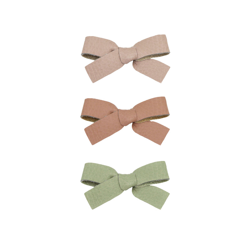 Leather 3 Pack - Sienna Bow Clips