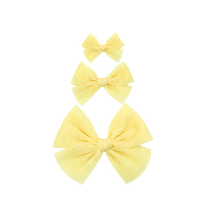 Tulle Bow - Lemon Clip