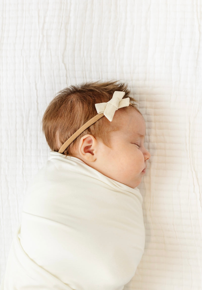 Linen Bow - Ivory Headband