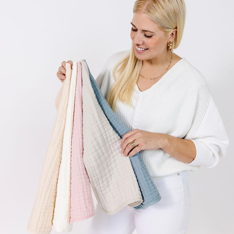 Cloud Muslin™ Burp Cloth 2 Pack - Blush + Cream