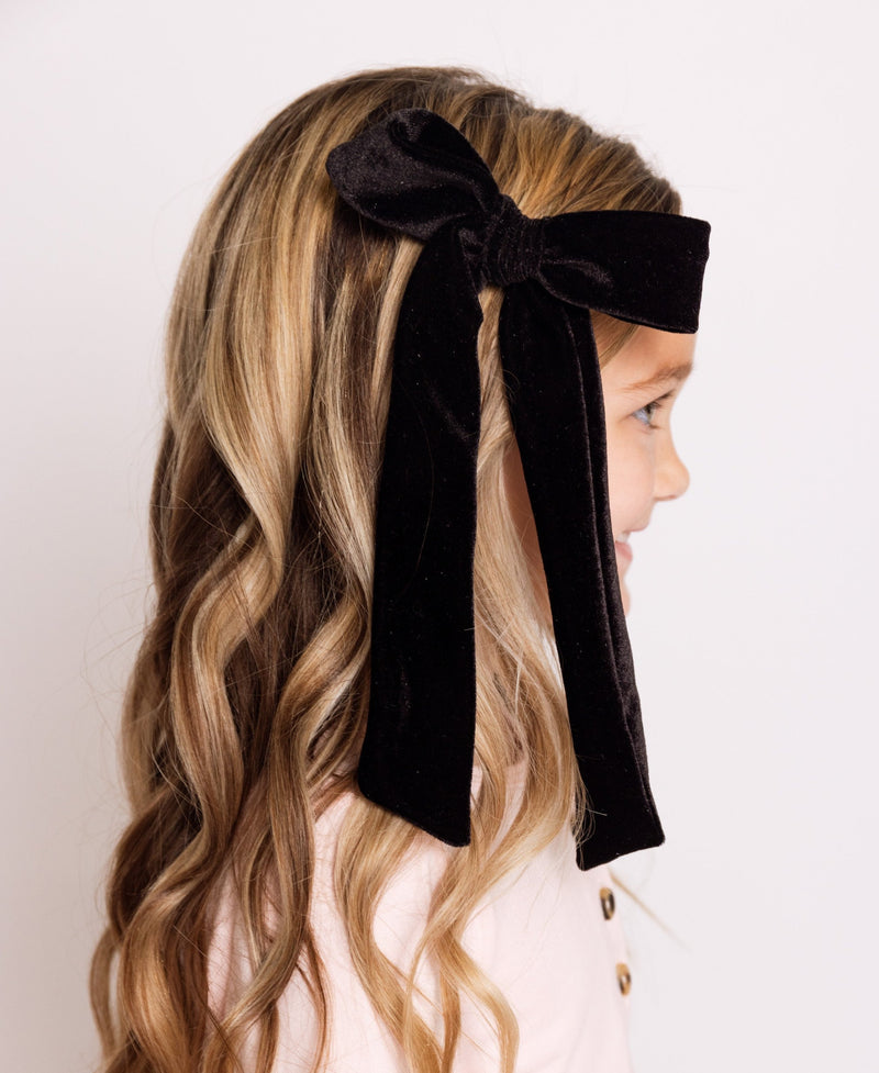 Velvet - Black Bow Sash Clip