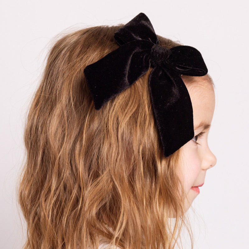 Velvet - Black Bow Sash Clip