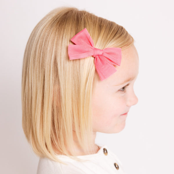 Tulle Bow - Strawberry Clip