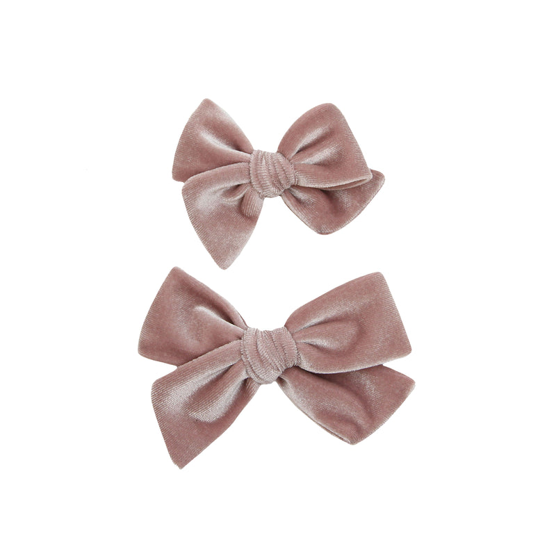 Velvet Bow Hair Clip 3 Pack: Wine