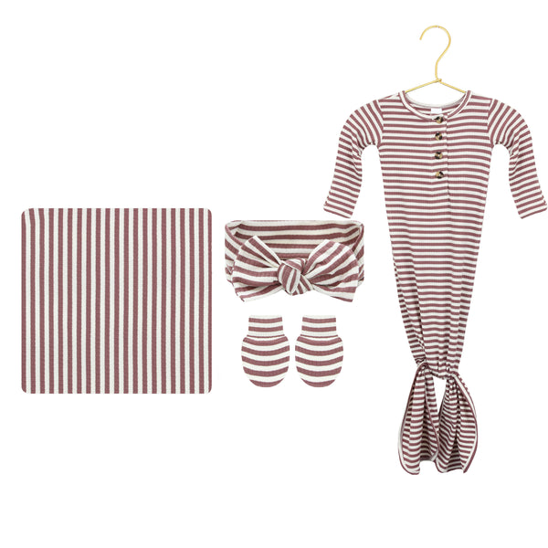 Naomi Ribbed Newborn Headband Bundle (Gown)