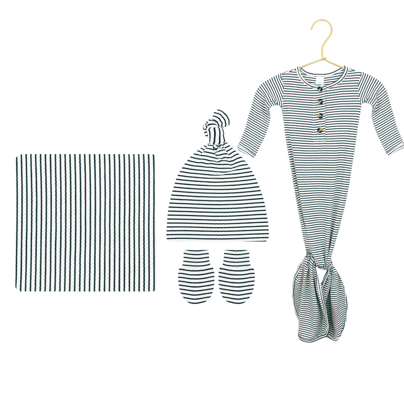 Hayes Ribbed Newborn Hat Bundle (Gown)