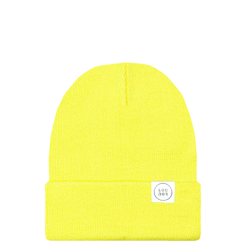 Bright yellow beanie hat outlet