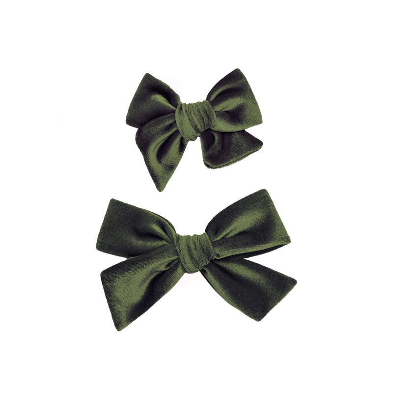 Velvet Bow Hair Clip 3 Pack: Wine