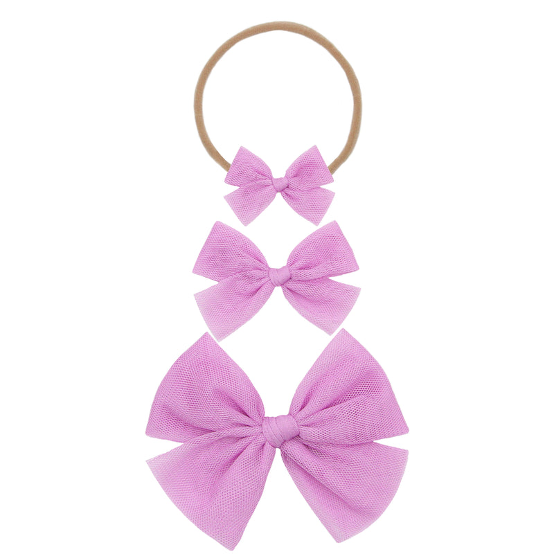 Tulle Bow - Orchid Headband