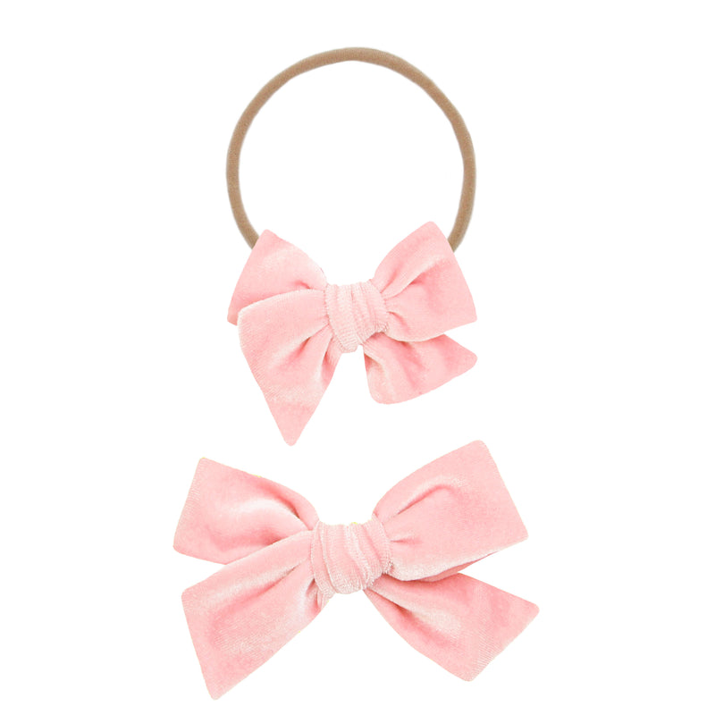 Velvet Bow Headband 3 Pack: Petal