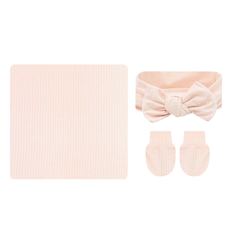 Rosie Ribbed Newborn Headband Bundle (Gown)