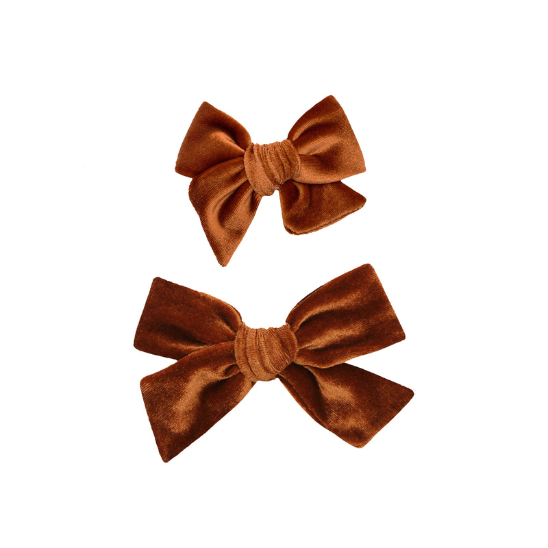 Velvet - Rust Bow Clip