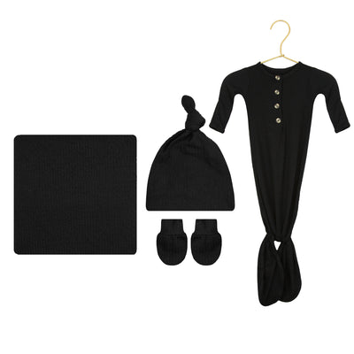 Saylor Ribbed Newborn Hat Bundle (Gown)
